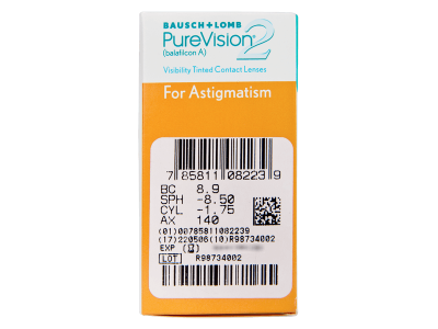 PureVision 2 for Astigmatism (6 lentile) - vizualizare parametrii