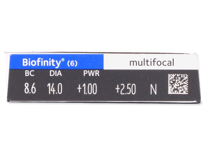 Biofinity Multifocal (6 lentile) - vizualizare parametrii