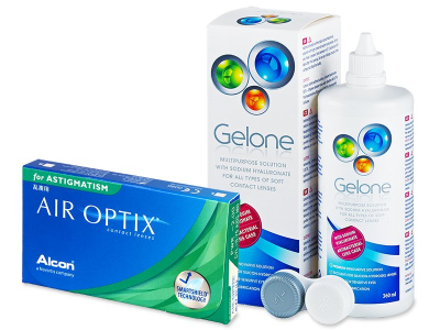 Air Optix for Astigmatism (6 lentile) + soluție Gelone 360ml - Pachet avantajos