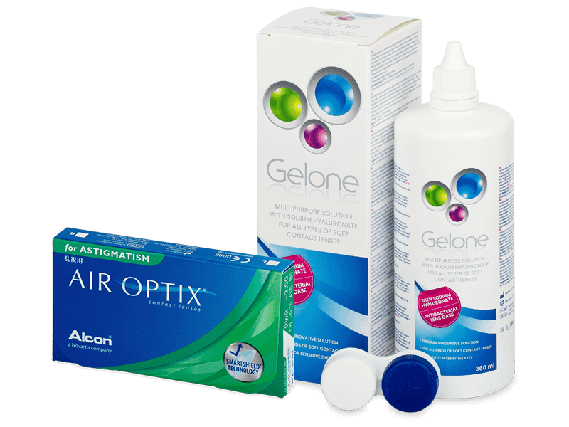 Air Optix for Astigmatism (6 lentile) + soluție Gelone 360 ml - Pachet avantajos