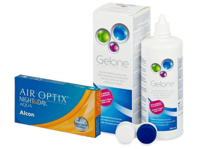Air Optix Night and Day Aqua (6 lentile) + soluție Gelone 360 ml - Pachet avantajos