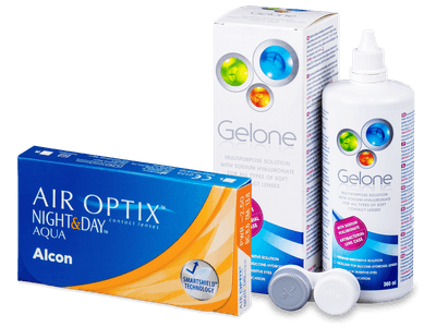 Air Optix Night and Day Aqua (6 lentile) + soluție Gelone 360ml