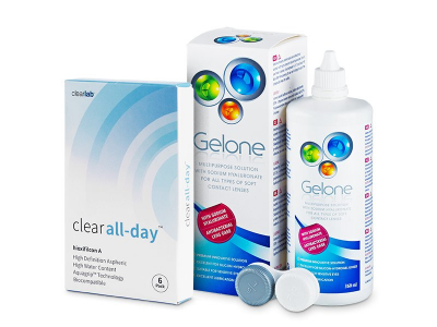 Clear All-Day (6 lentile) + soluție Gelone 360 ml - Pachet avantajos