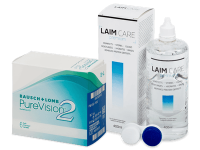 PureVision 2 (6 lentile) + soluție Laim Care 400 ml - Pachet avantajos