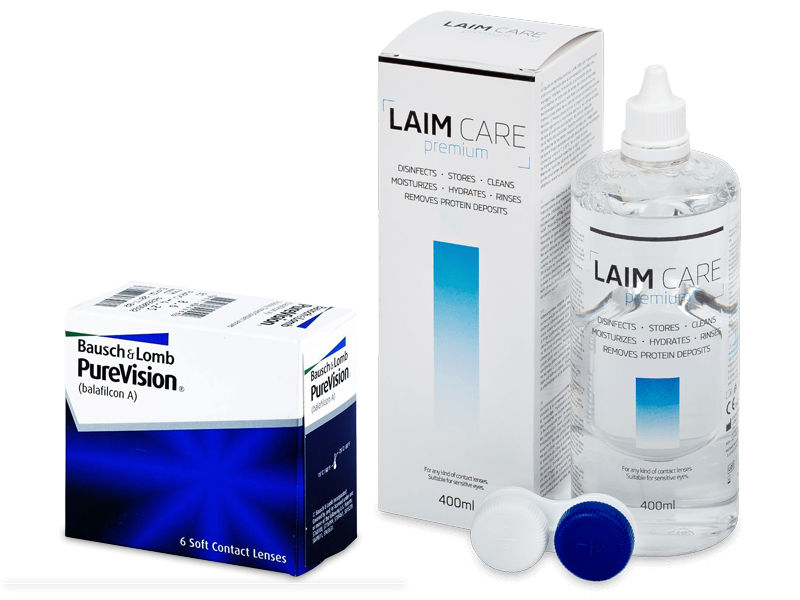 PureVision (6 lentile) + soluție Laim-Care 400ml - Pachet avantajos