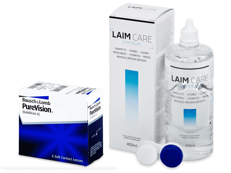 PureVision (6 lentile) + soluție Laim Care 400 ml - Pachet avantajos