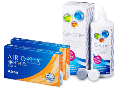 Air Optix Night and Day Aqua (2x3 lentile) + soluție Gelone 360 ml