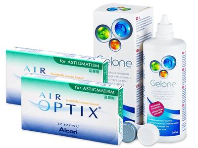 Air Optix for Astigmatism (2x3 lentile) + soluție Gelone 360 ml - design-ul vechi