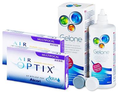 Air Optix Aqua Multifocal (2x3 lentile) +  soluție Gelone 360 ml - design-ul vechi