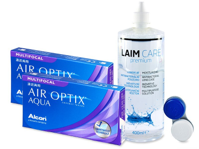 Air Optix Aqua Multifocal (2x3 lentile) + soluție Laim-Care 400ml - design-ul vechi