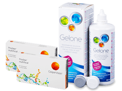 Proclear Multifocal (2x3 lentile) + soluție Gelone 360 ml