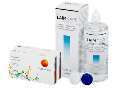 Proclear Multifocal (2x3 lentile) + soluție Laim-Care 400ml