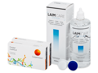 Proclear Multifocal (2x3 lentile) + soluție Laim-Care 400ml