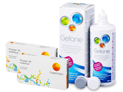 Proclear Multifocal XR (2x3 lentile) + soluție Gelone 360 ml