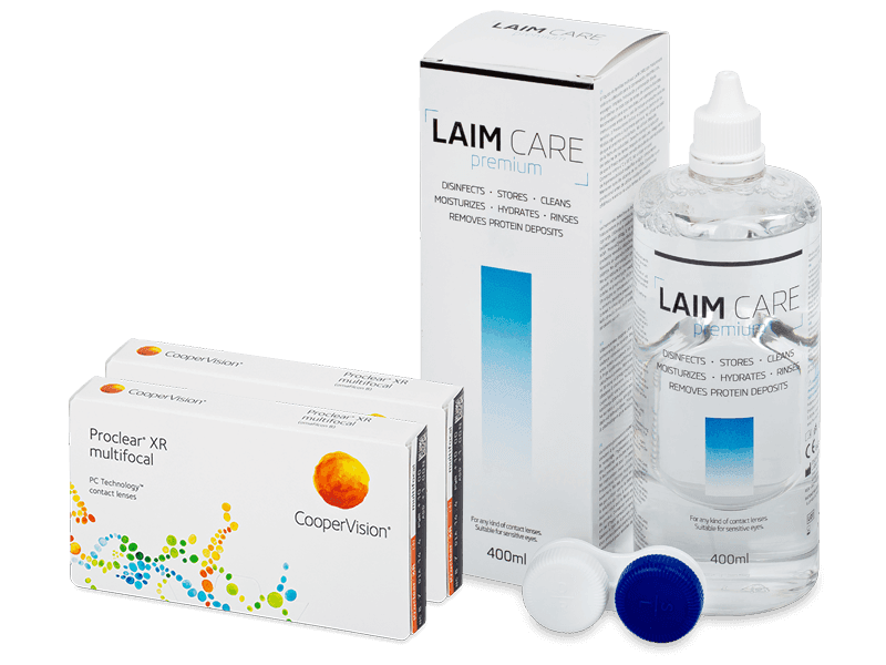 Proclear Multifocal XR (2x3 lentile) + soluție Laim Care 400 ml - Pachet avantajos