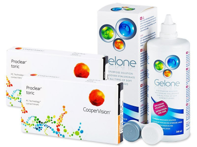 Proclear Toric XR (2x3 lentile) + soluție Gelone 360 ml