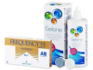 Frequency 55 Aspheric (6 lentile) + soluție Gelone 360ml Pachete economice - Frequency 55 Aspheric (6 lentile) + soluție Gelone 360ml