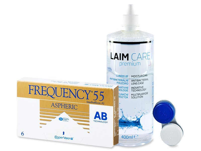 Frequency 55 Aspheric (6 lentile) + soluție Laim-Care 400ml - Pachet avantajos