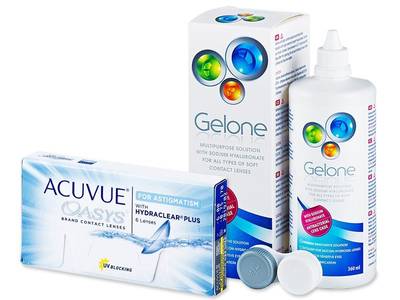 Acuvue Oasys for Astigmatism (6 lentile) + soluție Gelone 360 ml - design-ul vechi