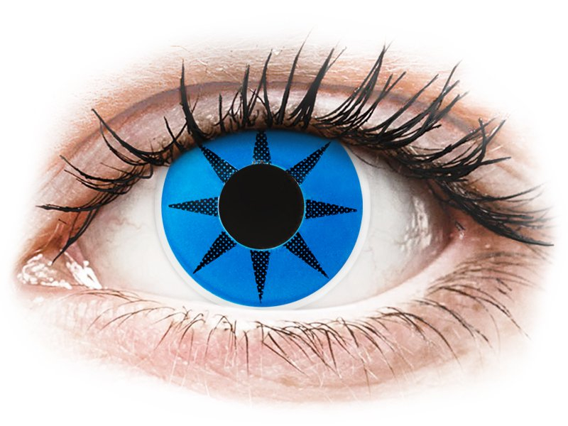 ColourVUE Crazy Lens - Blue Star - fără dioptrie (2 lentile) - Lentile colorate