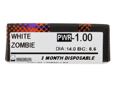 ColourVUE Crazy Lens - White Zombie - cu dioptrie (2 lentile) - vizualizare parametrii