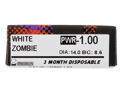 ColourVUE Crazy Lens - White Zombie - cu dioptrie (2 lentile) - vizualizare parametrii