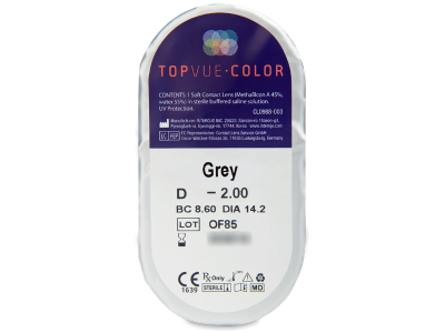 TopVue Color - Grey - cu dioptrie (2 lentile) - vizualizare ambalaj