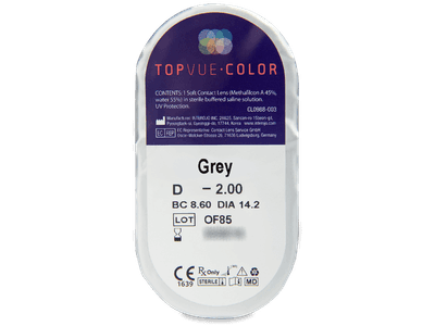 TopVue Color - Grey - cu dioptrie (2 lentile) - vizualizare ambalaj