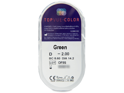 TopVue Color - Green - cu dioptrie (2 lentile) - vizualizare ambalaj