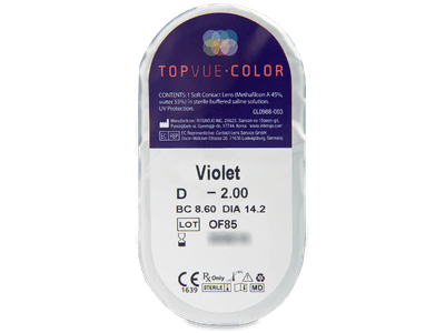 TopVue Color - Violet - fără dioptrie (2 lentile) - vizualizare ambalaj