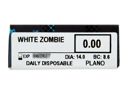 ColourVUE Crazy Lens - White Zombie - lentile zilnice fără dioptrie (2 lentile) - vizualizare parametrii