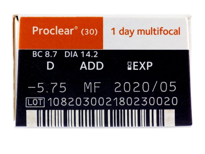 Proclear 1 Day Multifocal (30 lentile) - vizualizare parametrii
