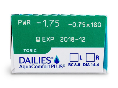 Dailies AquaComfort Plus Toric (30 lentile) - vizualizare parametrii