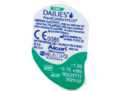 Dailies AquaComfort Plus Toric (30 lentile) - vizualizare ambalaj