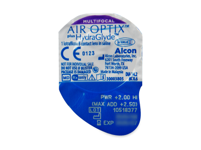 Air Optix plus HydraGlyde Multifocal (6 lentile) - vizualizare ambalaj