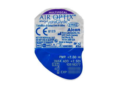 Air Optix plus HydraGlyde Multifocal (6 lentile) - vizualizare ambalaj