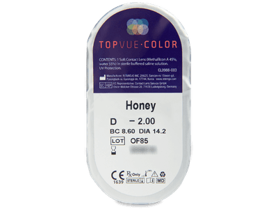 TopVue Color - Honey - cu dioptrie (2 lentile) - vizualizare ambalaj