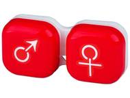 Suport pentru lentile man&woman - roșu Suport pentru lentile de contact - diferite culori și modele - Suport pentru lentile man&woman - roșu
