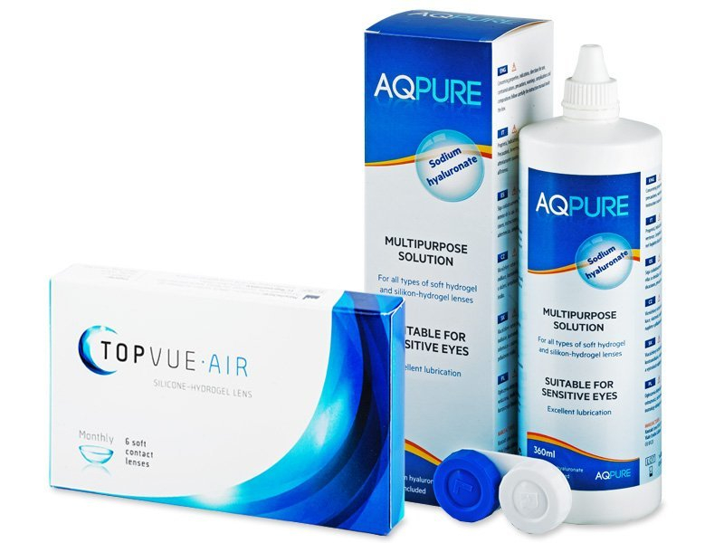 TopVue Air (6 lentile) + Soluție AQ Pure 360 ml - Pachet avantajos