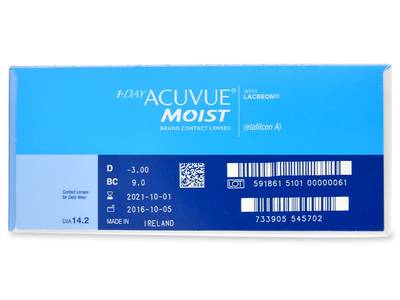 1 Day Acuvue Moist (180 lentile) - vizualizare parametrii