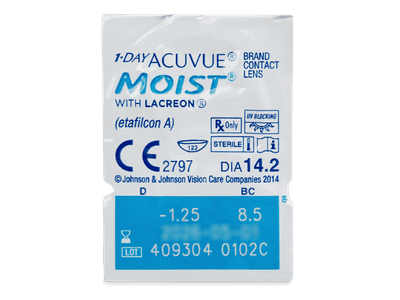 1 Day Acuvue Moist (180 lentile) - vizualizare ambalaj