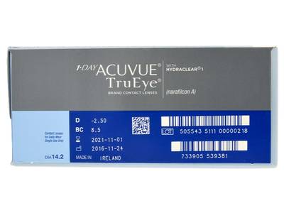 1 Day Acuvue TruEye (180 lentile) - vizualizare parametrii