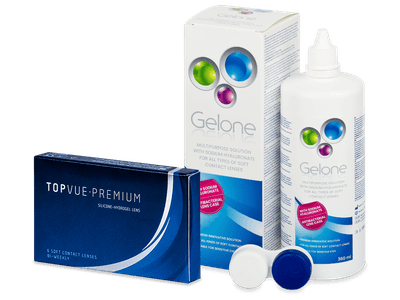 TopVue Premium (6 lentile) + soluție Gelone 360 ml - Pachet avantajos