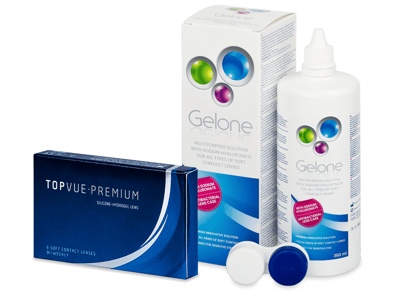TopVue Premium (6 lentile) + soluție Gelone 360 ml - Pachet avantajos