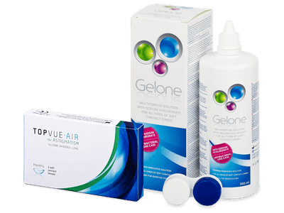 TopVue Air for Astigmatism (3 lentile) + soluție Gelone 360 ml