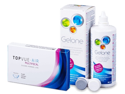 TopVue Air Multifocal (3 lentile) + Soluție Gelone 360 ml