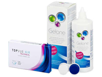 TopVue Air Multifocal (3 lentile) + soluție Gelone 360 ml - Pachet avantajos