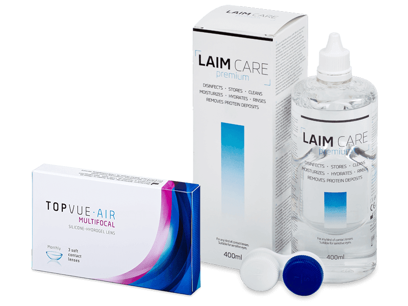 TopVue Air Multifocal (3 lentile) + soluție Laim Care 400 ml - Pachet avantajos