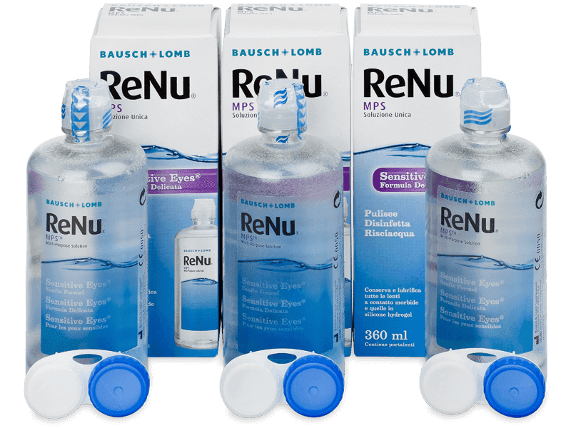 Soluție ReNu MPS Sensitive Eyes 3 x 360 ml - Pachet economic triplu-soluții