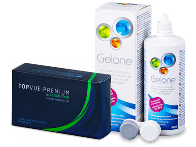 TopVue Premium for Astigmatism (6 lentile) + Soluție Gelone 360 ml